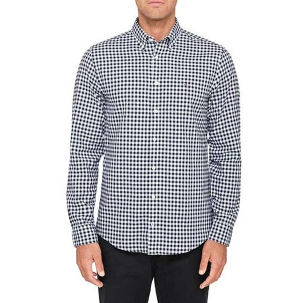 Tommy Hilfiger Men’s Classic‎ Fit Button Down Gingham Shirt Size XL Blue White